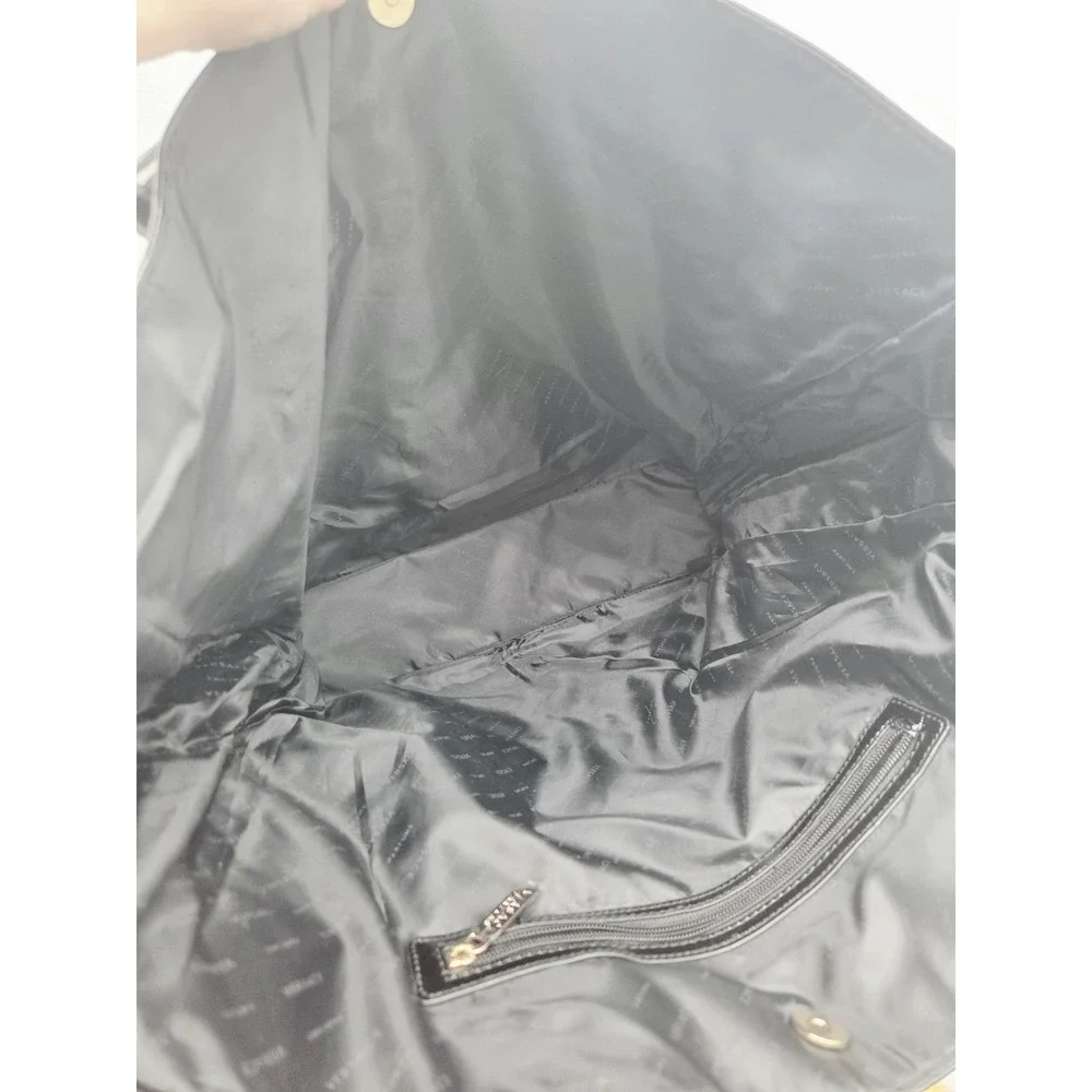 Versace Parfums Black Patent Shoulder Shopper Travel Bag Ex Large